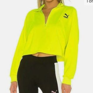 Puma bright yellow crop zip!